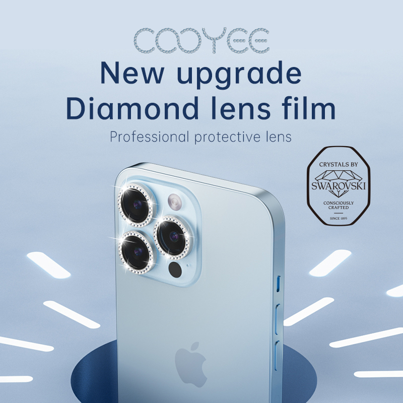 新款时尚施华洛世奇钻石防刮钢化玻璃 iPhone 相机镜头保护膜