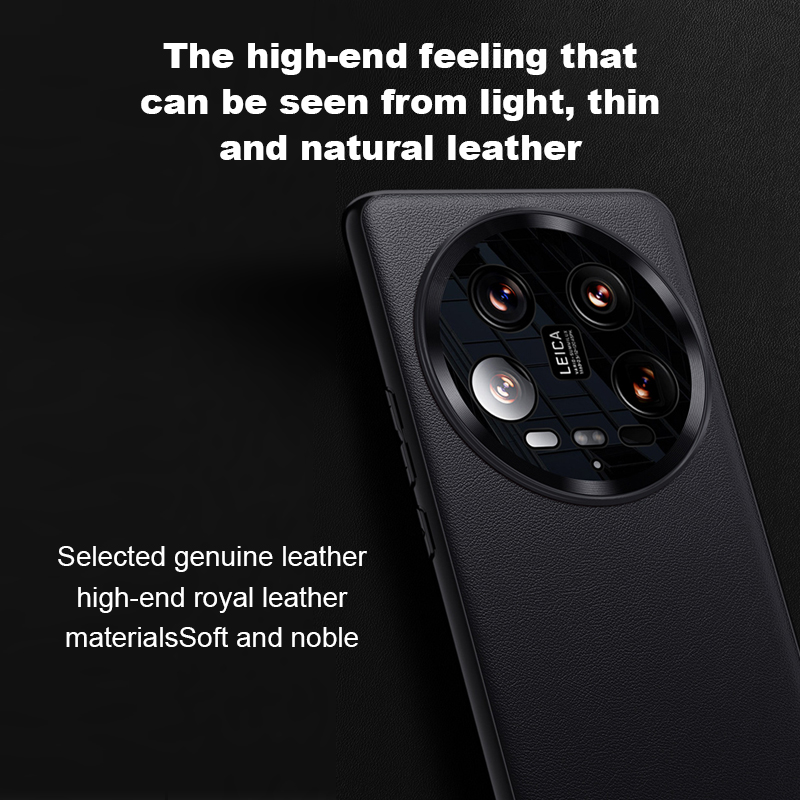 适用于小米 14Ultra 手机壳电镀边框纯素皮革 13T 全覆盖真皮质感保护套